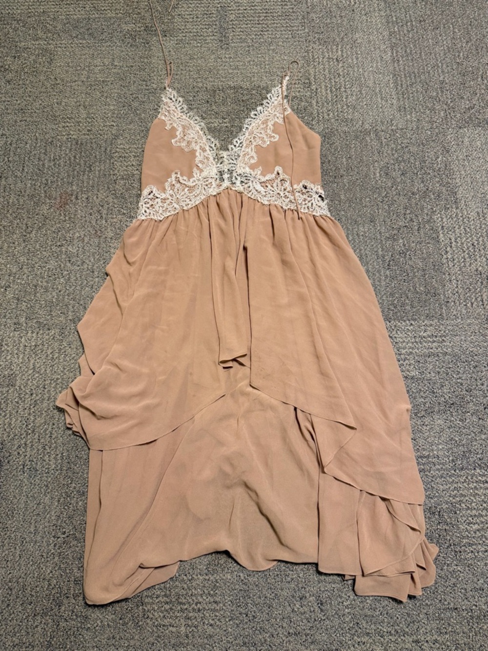 ZARA Blush Tan Slip Dress with Thin Straps